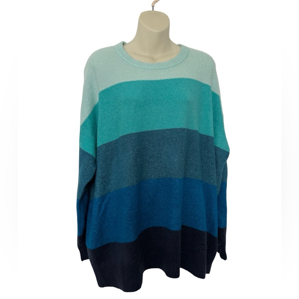 Lord & Taylor Striped Blue Sweater